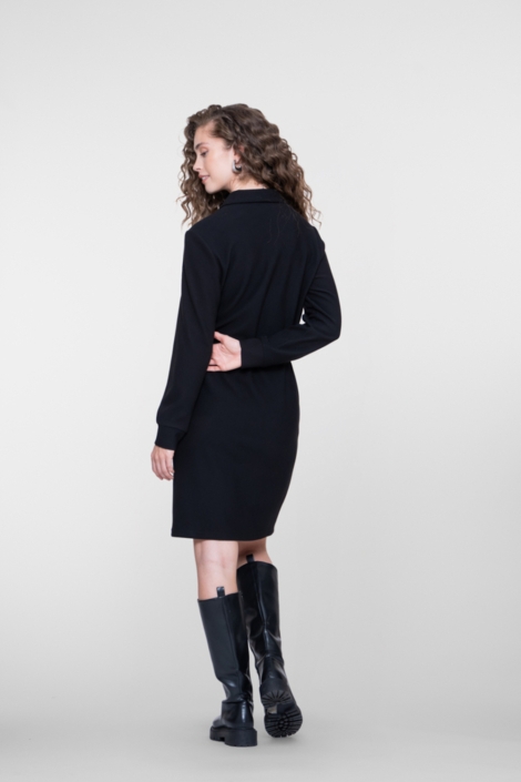 Geisha zwarte dames jurk | Model achteraanzicht
