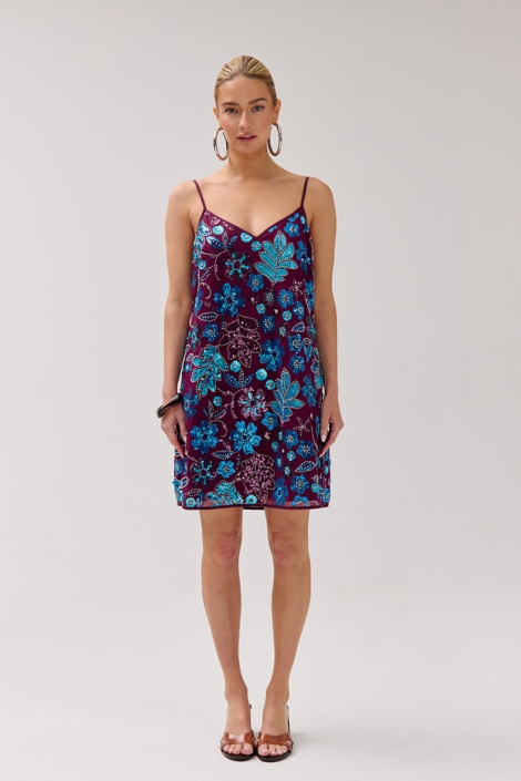 Harper & Yve paarse dames jurk | Model