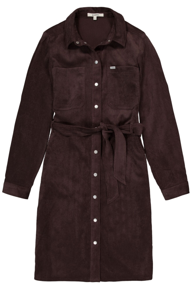 Garcia bruine dames jurk | Vooraanzicht