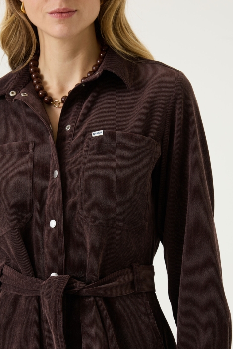 Garcia bruine dames jurk | Close up