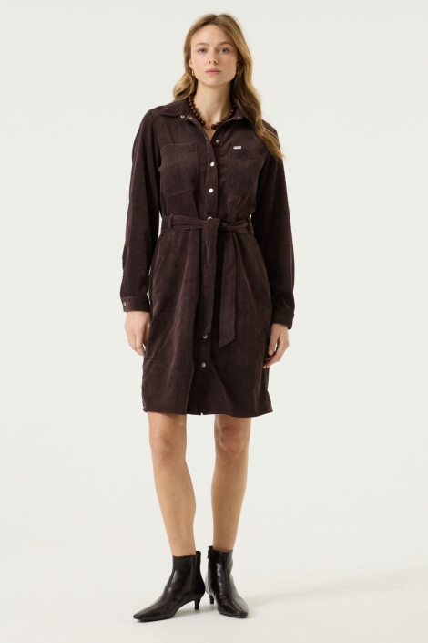 Garcia bruine dames jurk | Model vooraanzicht