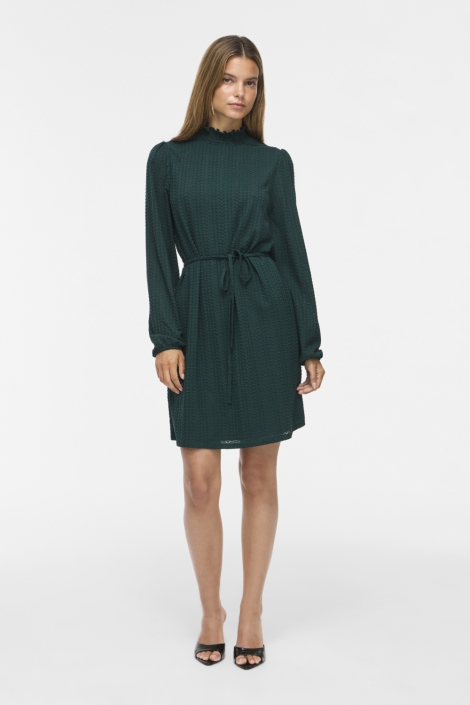 Vila groene dames jurk | Model vooraanzicht