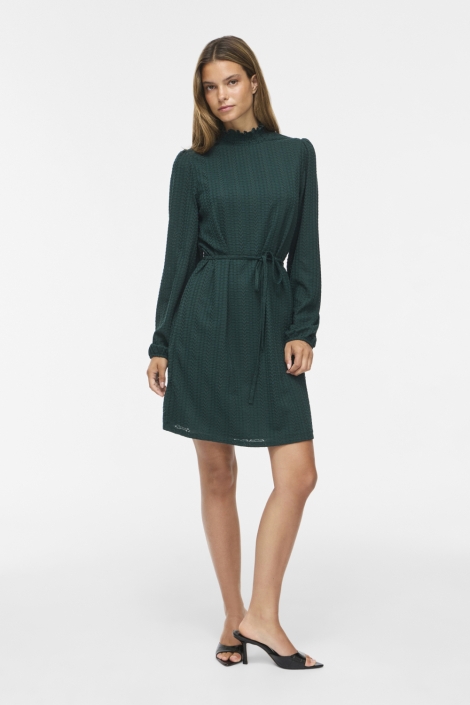 Vila groene dames jurk | Model vooraanzicht