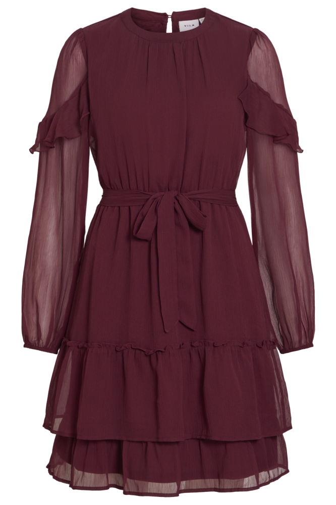 Vila bordeaux dames jurk | Vooraanzicht