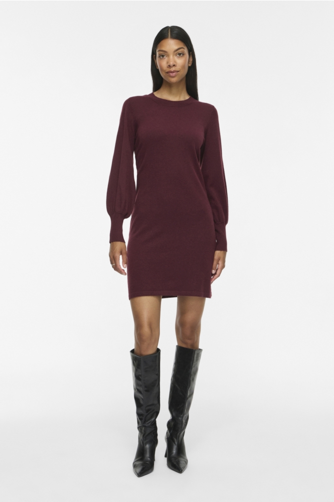 Vila bordeaux dames jurk | Model vooraanzicht