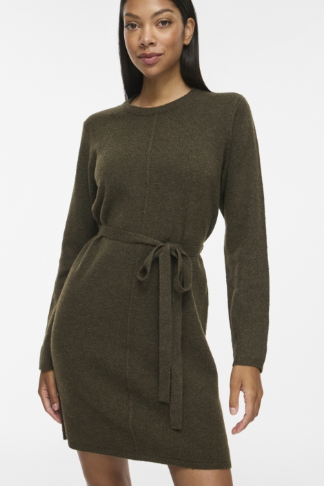 Vila groene dames jurk | Model vooraanzicht