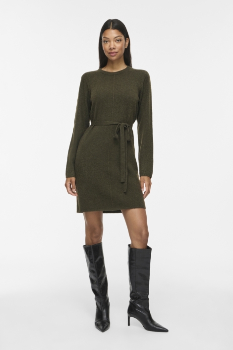 Vila groene dames jurk | Model vooraanzicht