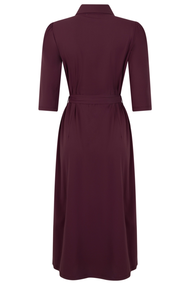Zoso bordeaux dames jurk | Achteraanzicht