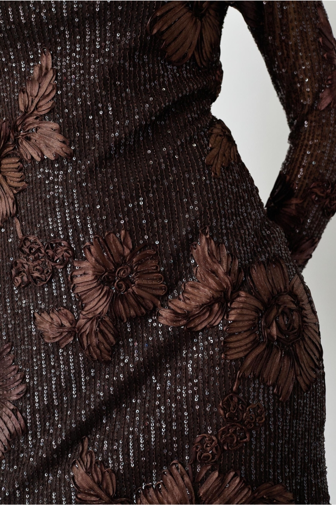 SisterS point bruine dames jurk | Close up