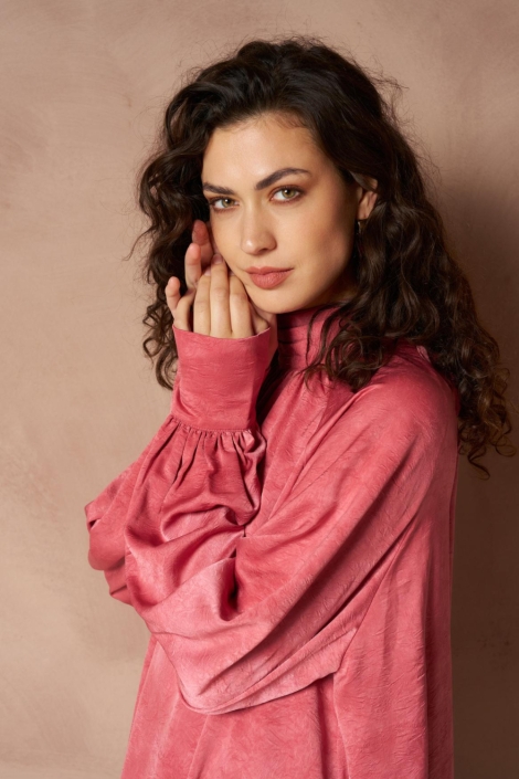 Lofty Manner roze dames jurk | Close up