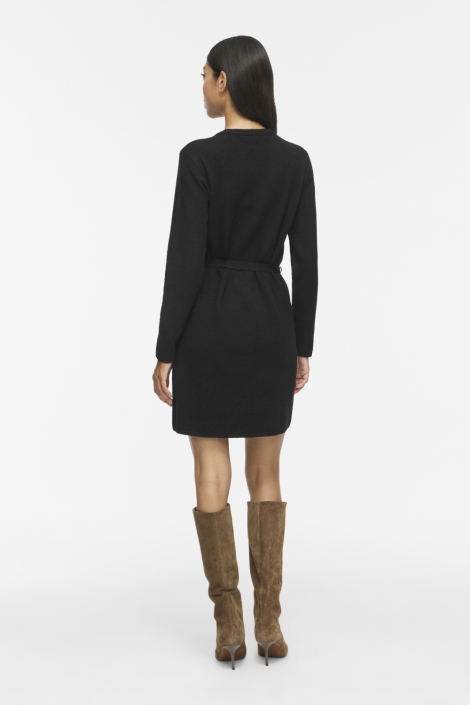Vila zwarte dames jurk | Model achteraanzicht