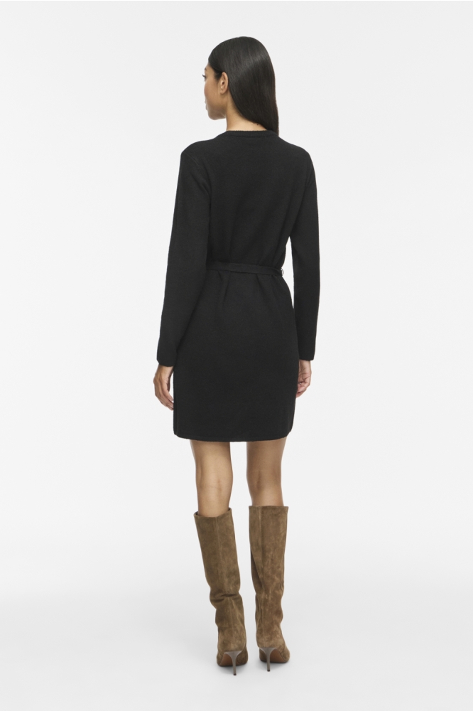 Vila zwarte dames jurk | Model achteraanzicht