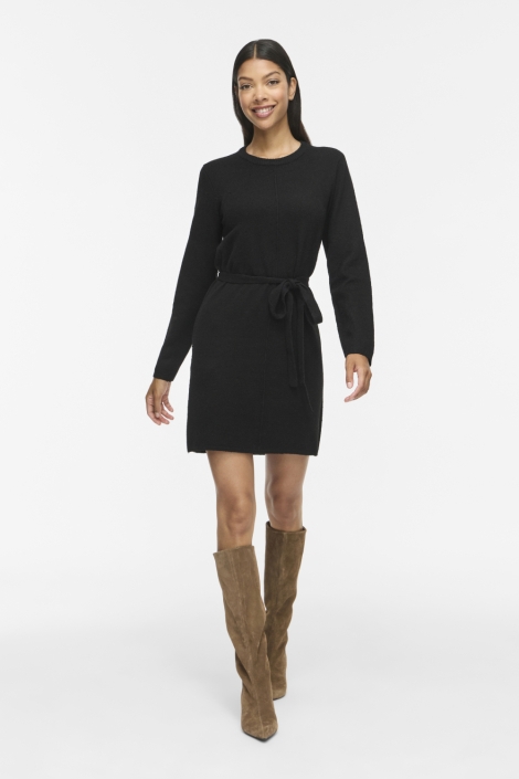 Vila zwarte dames jurk | Model vooraanzicht