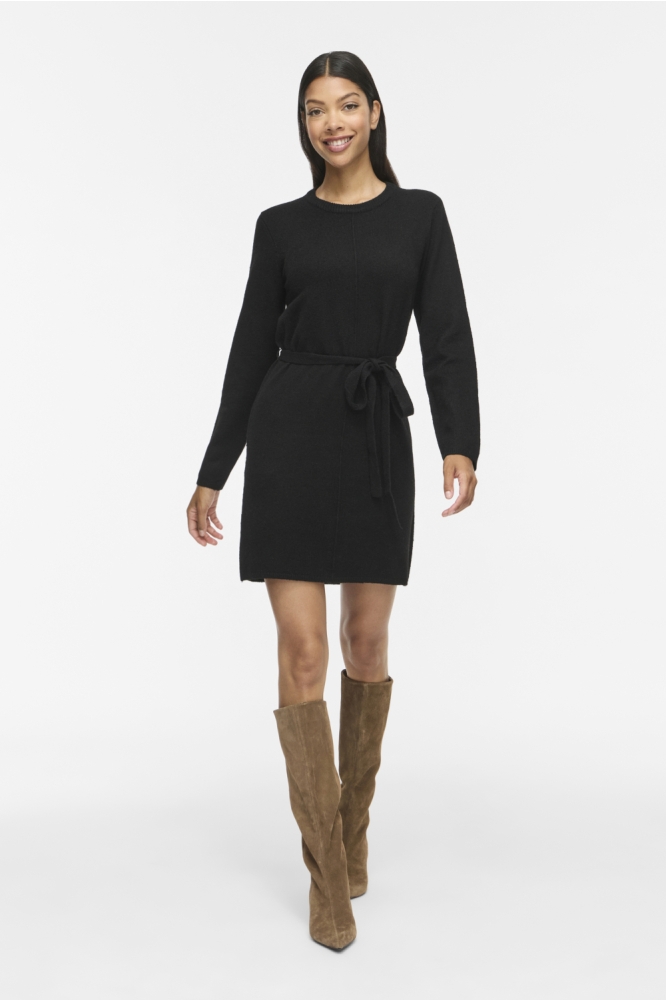 Vila zwarte dames jurk | Model vooraanzicht
