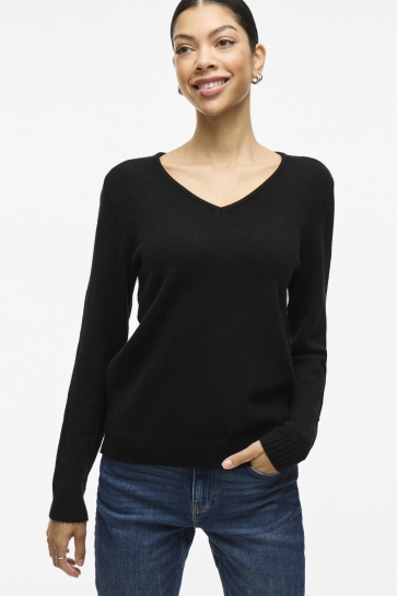 Vila Trui VIRIL L/S V-NECK KNIT TOP-NOOS 14042769 Black