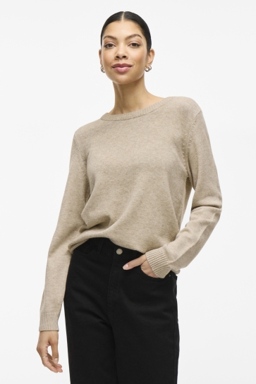 Vila Trui VIRIL O-NECK L/S KNIT TOP - NOOS 14054177 Natural Melange
