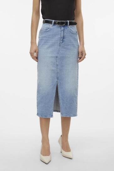 Vero Moda vmveri hr calf denim skirt ga mix n Blauw