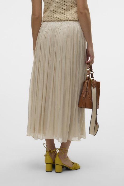 Vero Moda beige dames rok | Model achteraanzicht