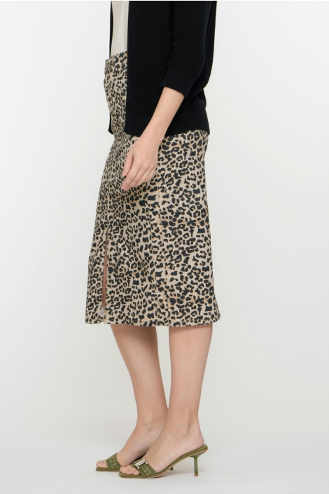 Geisha camel dames rok | Model zijaanzicht