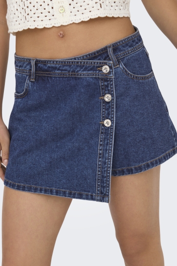 Only Korte broek ONLLESLY REG LB DNM SKORT BJ NOOS 15256608 DARK BLUE DENIM