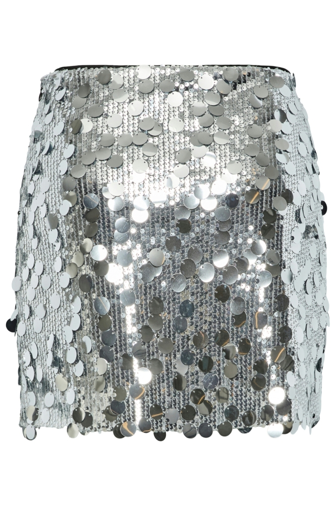 Pieces zilveren dames rok | Achteraanzicht