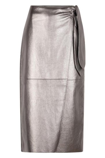 EsQualo Rok SKIRT PU BELTED W25 11709 075 dark silver