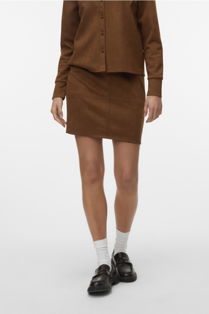 Vero Moda bruine dames rok | Model vooraanzicht