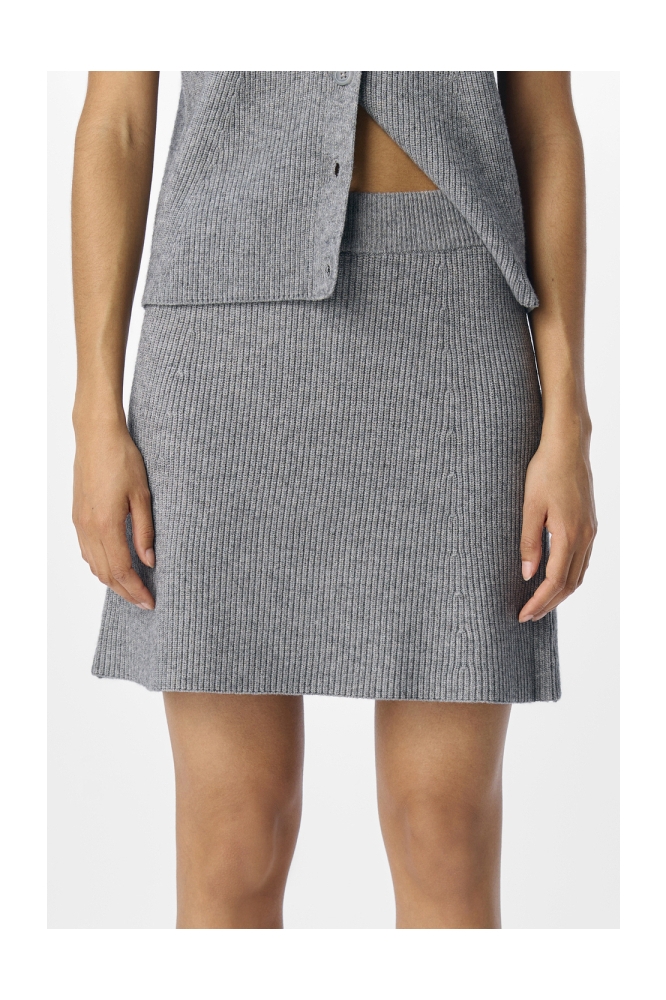 Object grijze dames rok | Model vooraanzicht