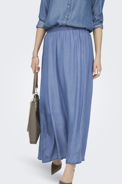 Jacqueline de Yong blauwe dames rok | Model vooraanzicht