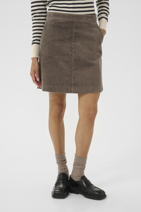 Part Two taupe dames rok | Model vooraanzicht