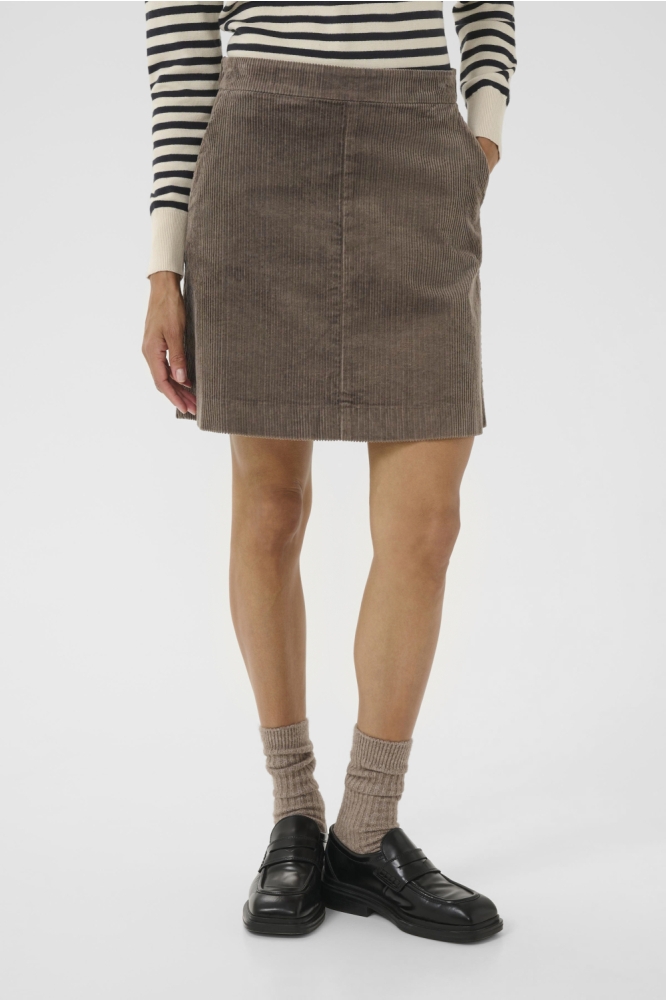 Part Two taupe dames rok | Model vooraanzicht