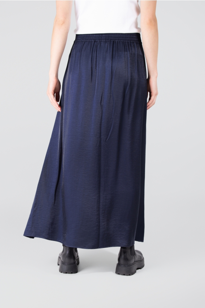 Juffrouw Jansen blauwe dames rok | Model achteraanzicht