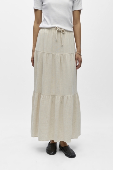 Object Rok OBJSANNE MW LONG LAYER SKIRT NOOS 23048145 SANDSHELL