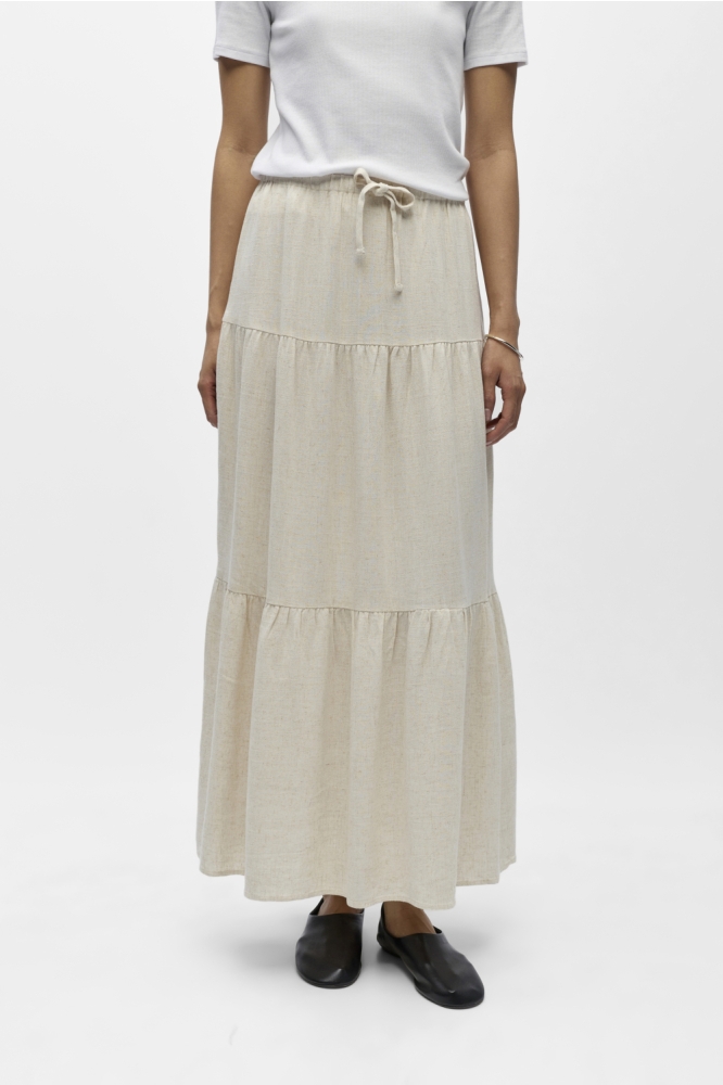 Object beige dames rok | Model vooraanzicht