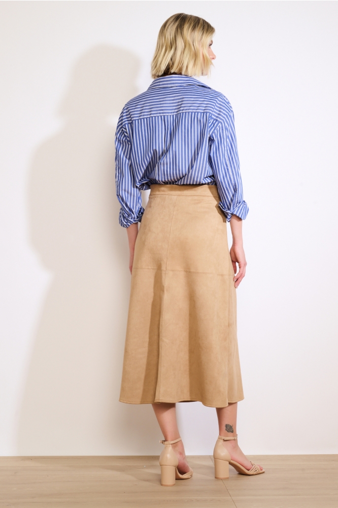 LolaLiza beige dames rok | Model achteraanzicht