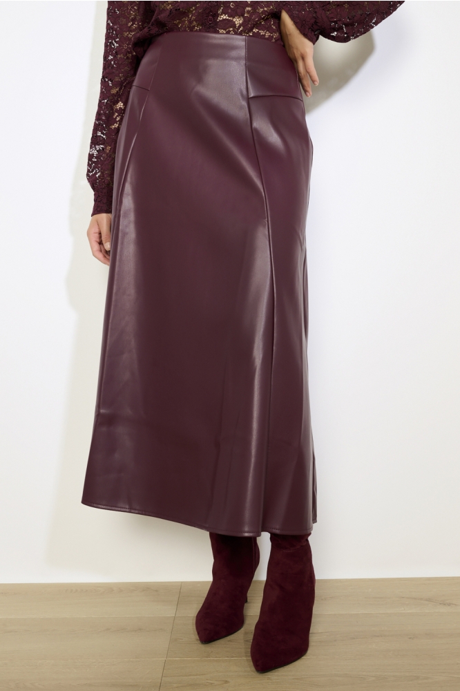 LolaLiza bordeaux dames rok | Model vooraanzicht