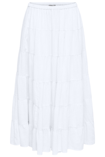 Only Rok ONLKELLY LONG LAYER SKIRT WVN 15374229 Bright White