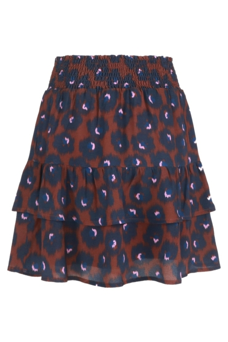 Fluresk blauwe dames rok | Model vooraanzicht