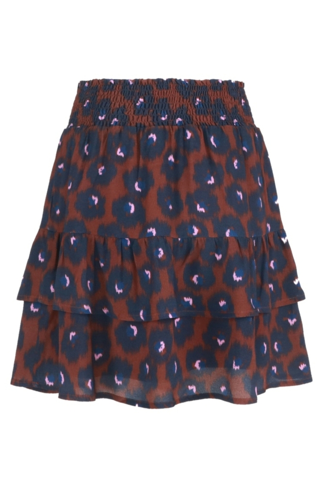 Fluresk blauwe dames rok | Model vooraanzicht