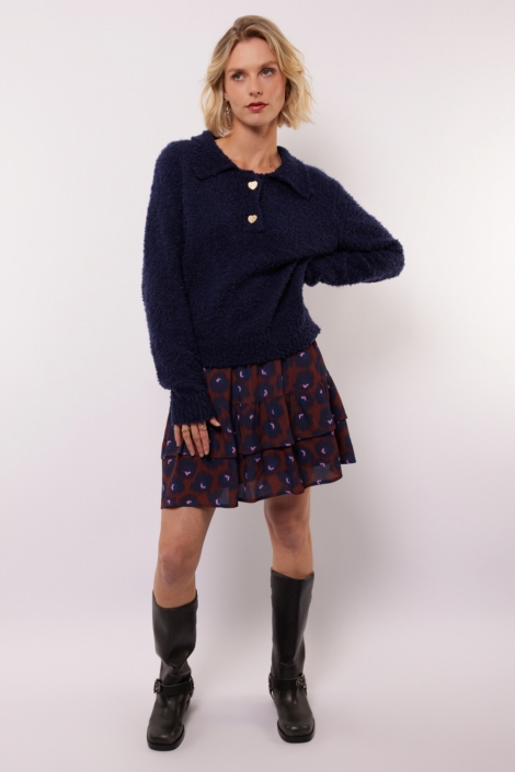 Fluresk blauwe dames rok | Model