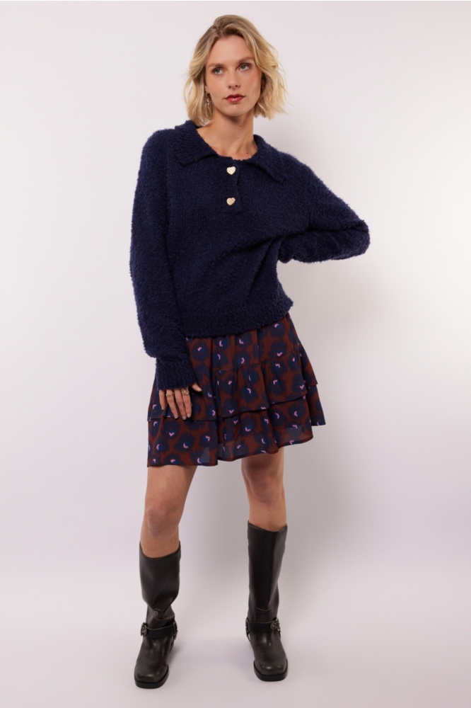 Fluresk blauwe dames rok | Model