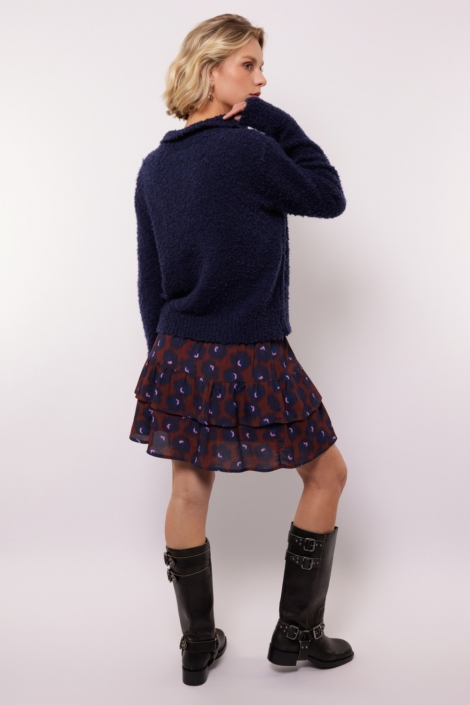 Fluresk blauwe dames rok | Model