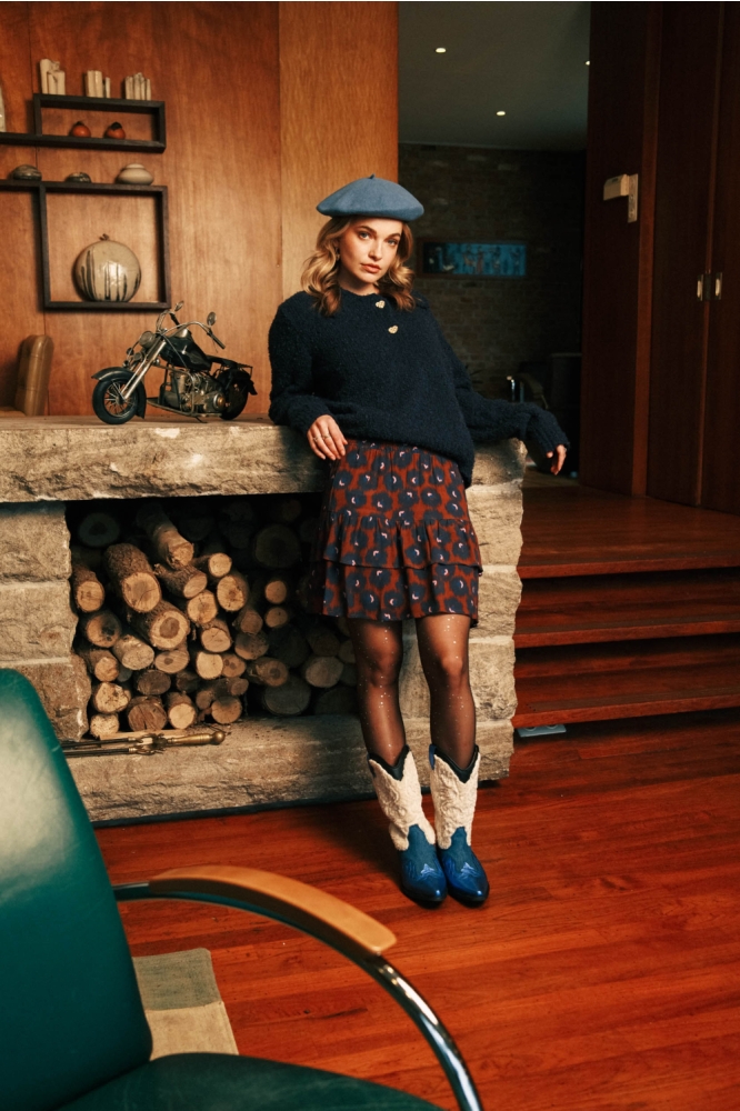 Fluresk blauwe dames rok | Sfeerbeeld, In situatie