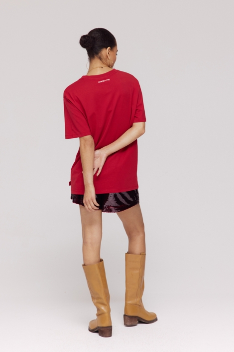 Harper & Yve bordeaux dames korte broek | Model