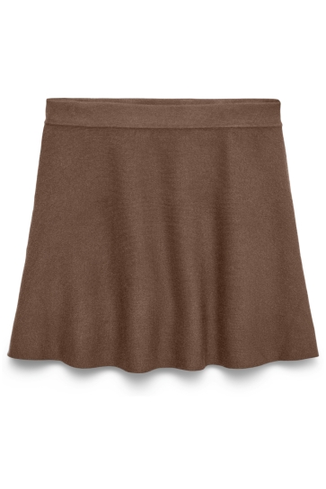 Vero Moda Rok VMELLY NW SKATER SKIRT BOO 10347194 Cocoa Brown