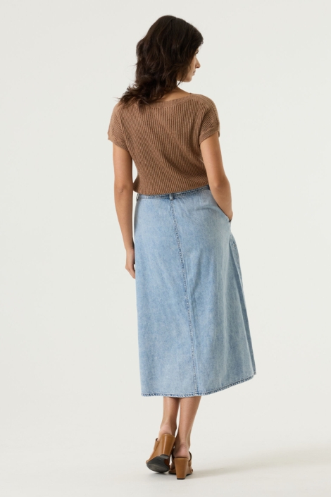 Garcia blauwe dames rok | Model achteraanzicht