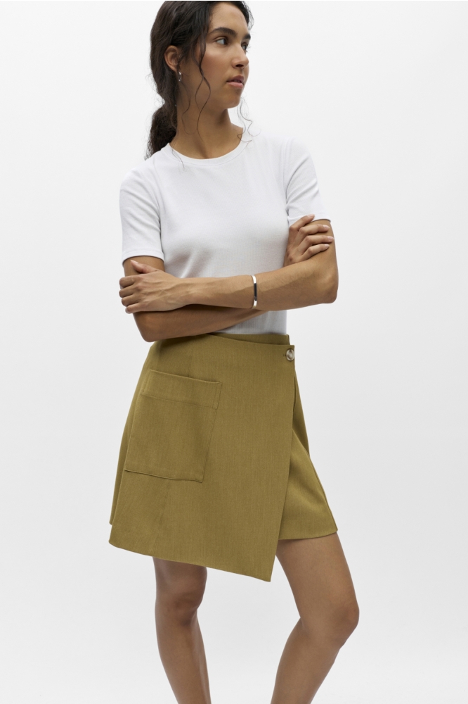 Object groene dames rok | Model vooraanzicht