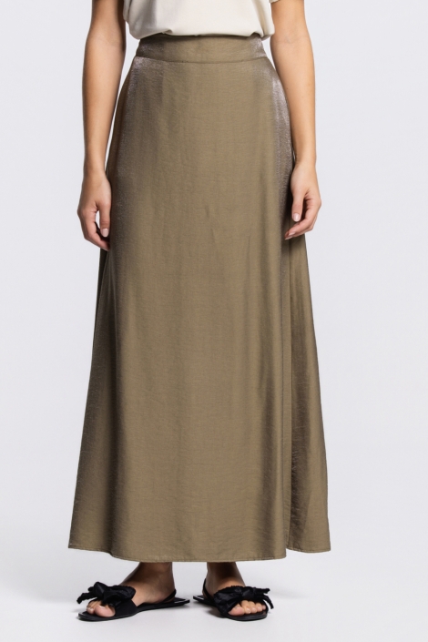 Juffrouw Jansen groene dames rok | Model vooraanzicht