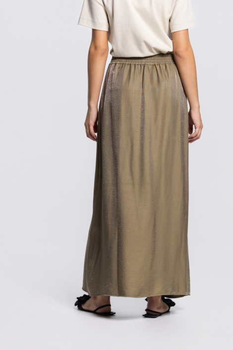 Juffrouw Jansen groene dames rok | Model achteraanzicht