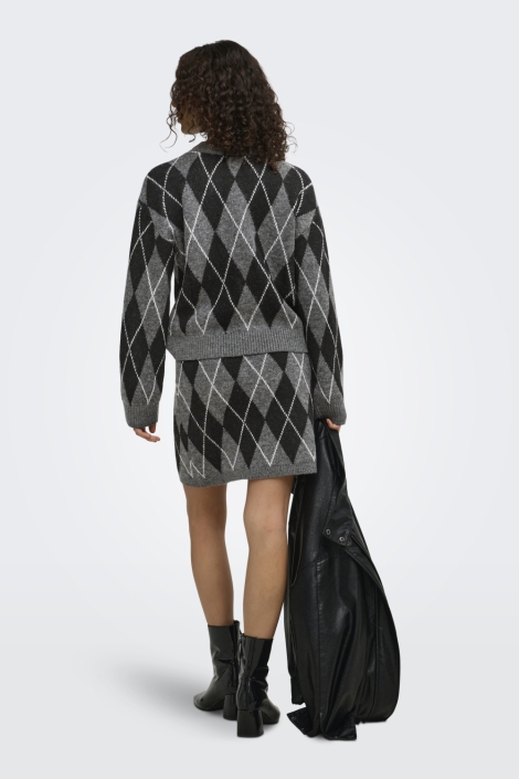 Jacqueline de Yong grijze dames rok | Model achteraanzicht